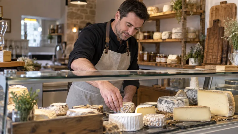 Illustrazione: Presentazione dei prodotti al banco di una salumeria