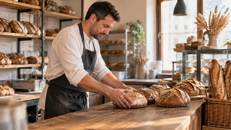 Abbildung: Präsentation von Brot in einer handwerklichen Bäckerei