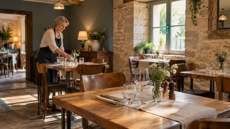 Abbildung: Restaurantraum bereit, Besucher willkommen zu heißen