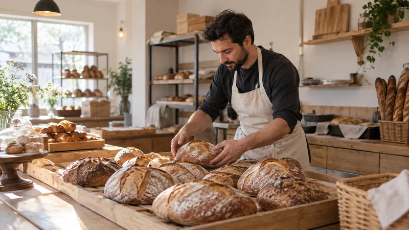Abbildung: Präsentation von Brot in einer handwerklichen Bäckerei