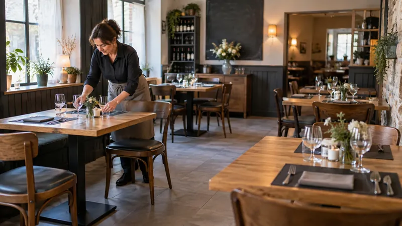Abbildung: Restaurantraum bereit, Besucher willkommen zu heißen