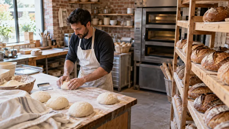 Illustrazione: pani artigianali presentati in pasticceria