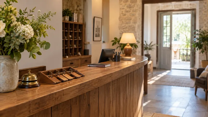 Illustrazione: Area della reception dell'hotel indipendente