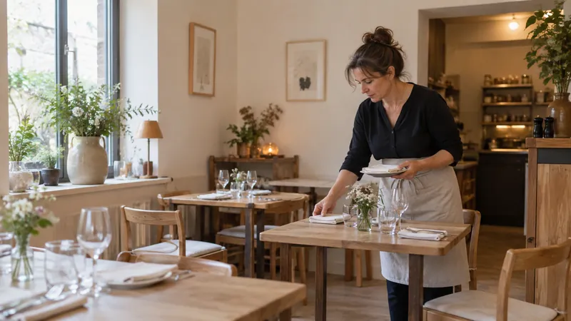 Illustrazione: preparare un tavolo da ristorante