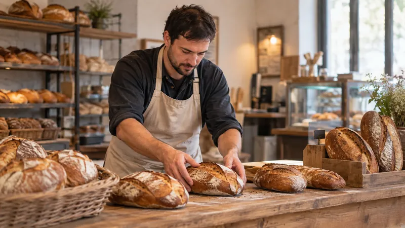 Illustration: Presentation of breads in an artisan bakery