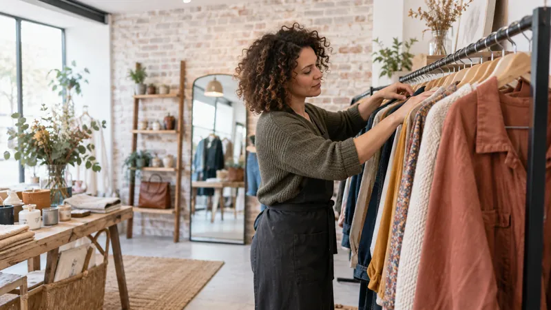 Illustration: organization of clothes in a shop