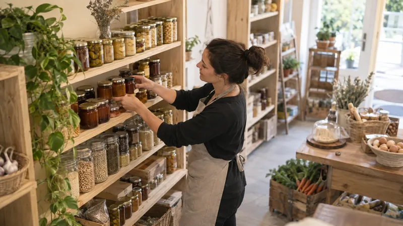 Illustration: Presentation of products in a delicatessen