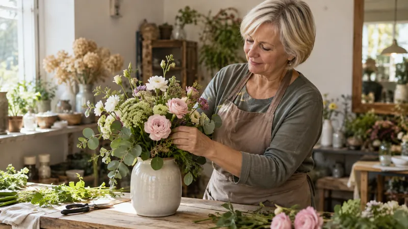 Illustration: Preparing a floral arrangement