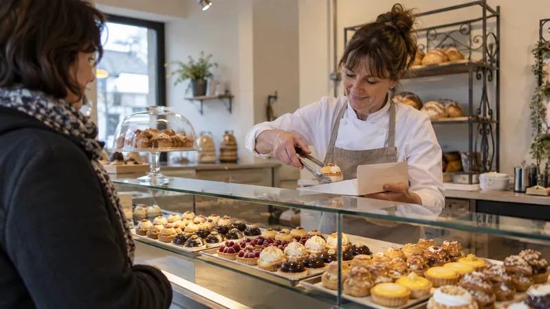 Illustration: Presentation of pastries in a shop