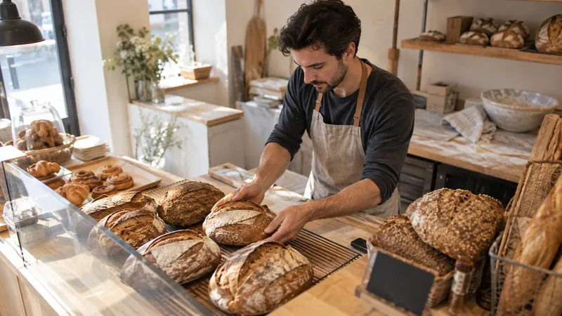 Illustration: Presentation of breads in an artisan bakery