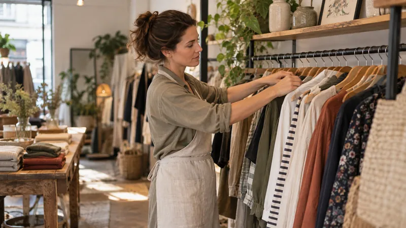 Illustration: organization of clothes in a shop