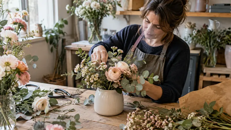 Illustration: Preparing a floral arrangement