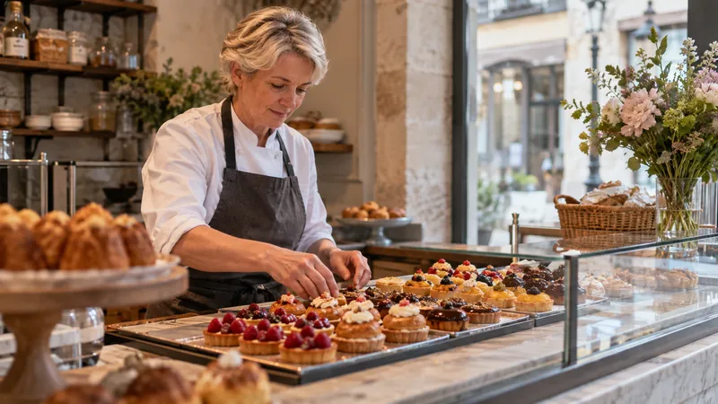 Illustration: Presentation of pastries in a shop
