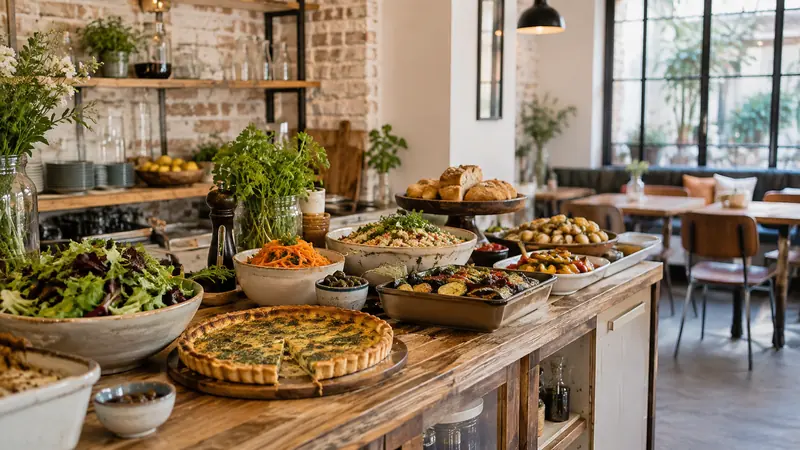 Illustration: Buffet prepared for a catering service