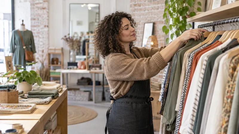 Ilustración: Organización de la ropa en una tienda
