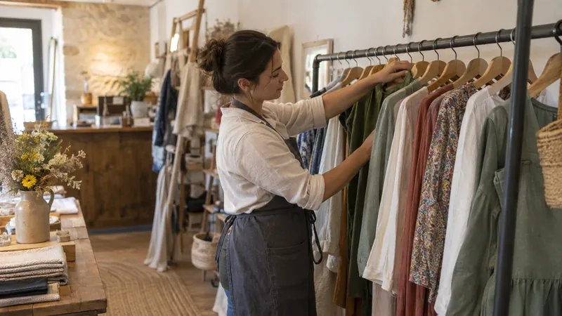 Ilustración: Organización de la ropa en una tienda