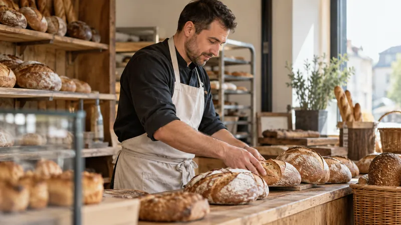 Abbildung: Präsentation von Brot in einer handwerklichen Bäckerei