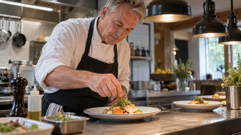 Abbildung: Zubereitung eines Gerichts in einer Restaurantküche