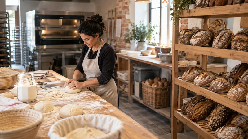 Ilustración: Panes artesanales presentados en la panadería
