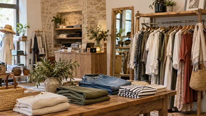 Ilustración: Espacio de presentación para una tienda de ropa