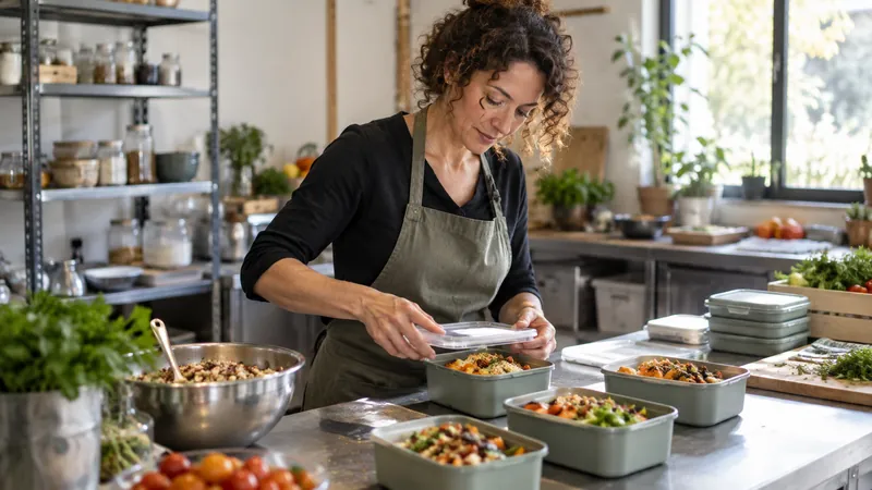 Ilustración: Preparación de comidas para un servicio de catering