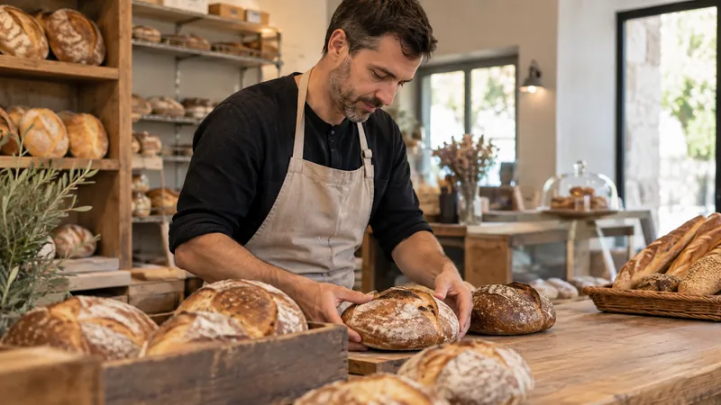 Illustration: Presentation of breads in an artisan bakery