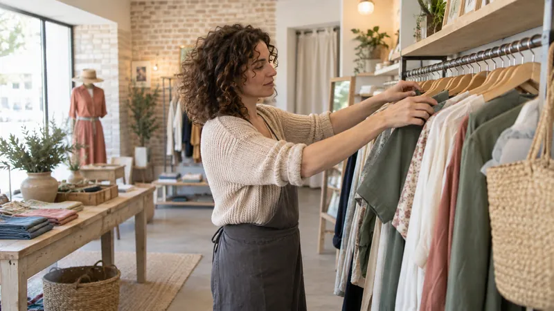 Illustration: organization of clothes in a shop