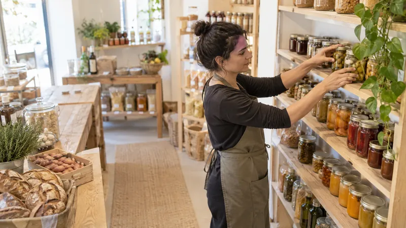 Illustration: Presentation of products in a delicatessen
