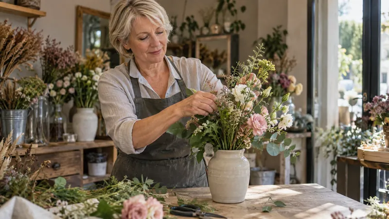 Illustration: Preparing a floral arrangement