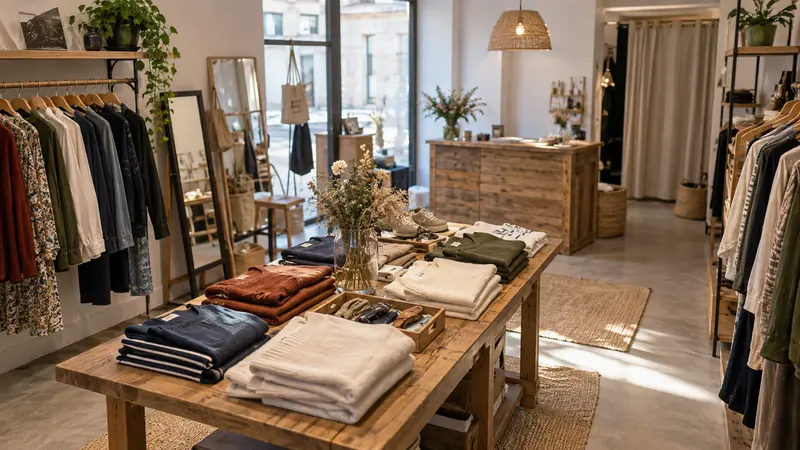 Ilustración: Espacio de presentación para una tienda de ropa