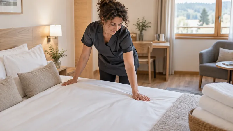 Abbildung: Vorbereiten eines Hotelzimmers