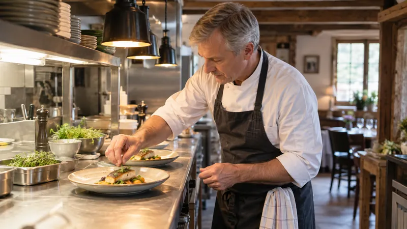 Abbildung: Zubereitung eines Gerichts in einer Restaurantküche