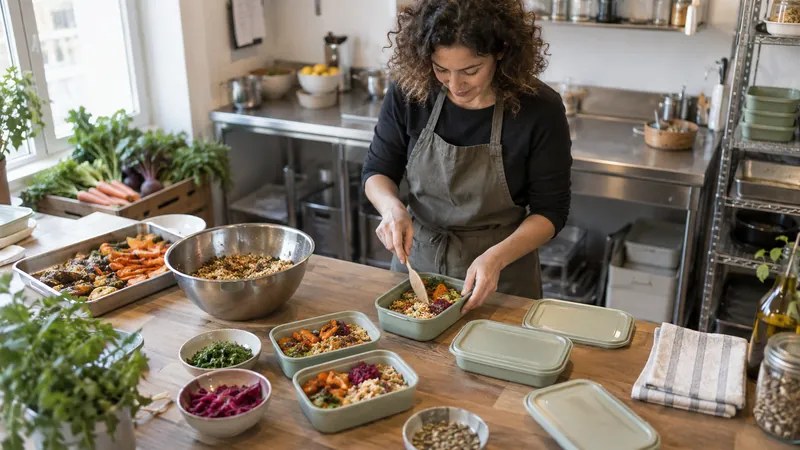 Abbildung: Zubereitung der Mahlzeiten für einen Catering-Service