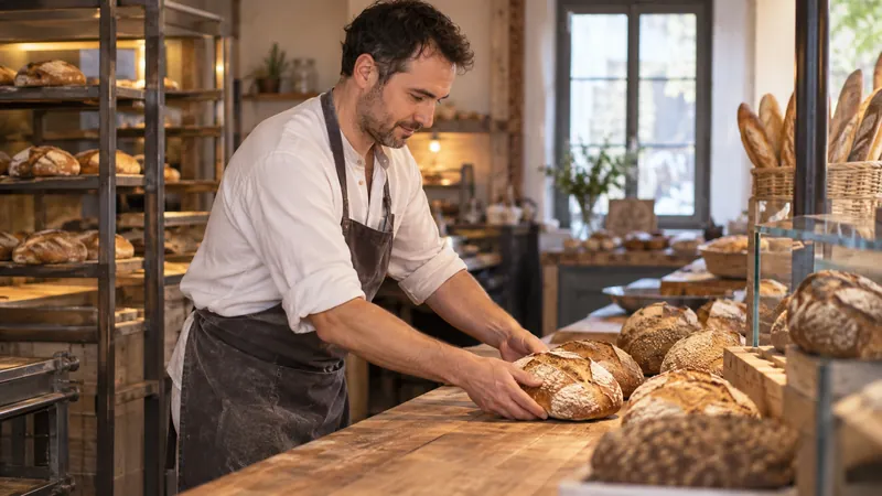Abbildung: Präsentation von Brot in einer handwerklichen Bäckerei