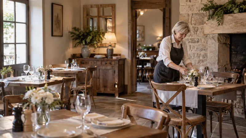 Abbildung: Restaurantraum bereit, Besucher willkommen zu heißen