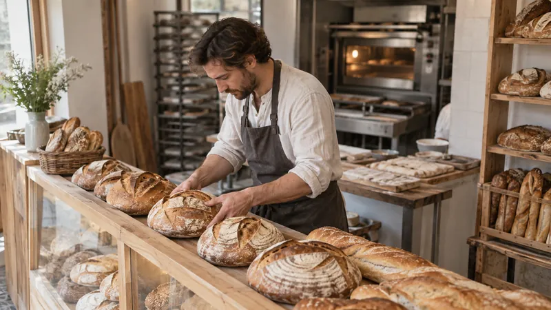 Abbildung: Präsentation von Brot in einer handwerklichen Bäckerei