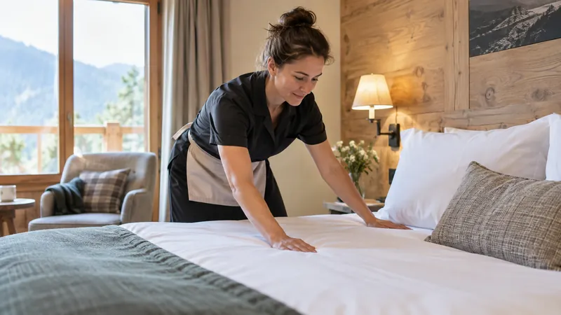 Abbildung: Vorbereiten eines Hotelzimmers