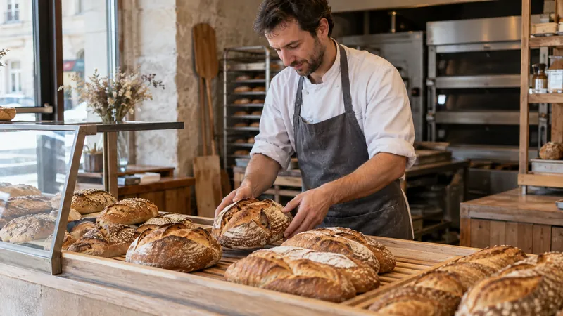 Illustration: Presentation of breads in an artisan bakery