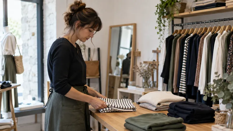 Illustration: Presentation of clothes in a shop