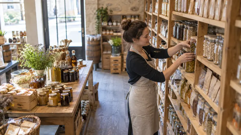 Illustration: Presentation of products in a delicatessen
