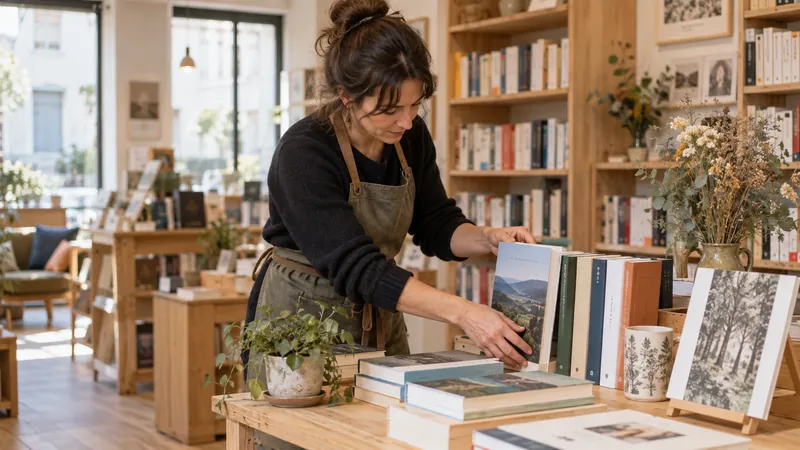 Illustration: Presentation of books in a bookstore