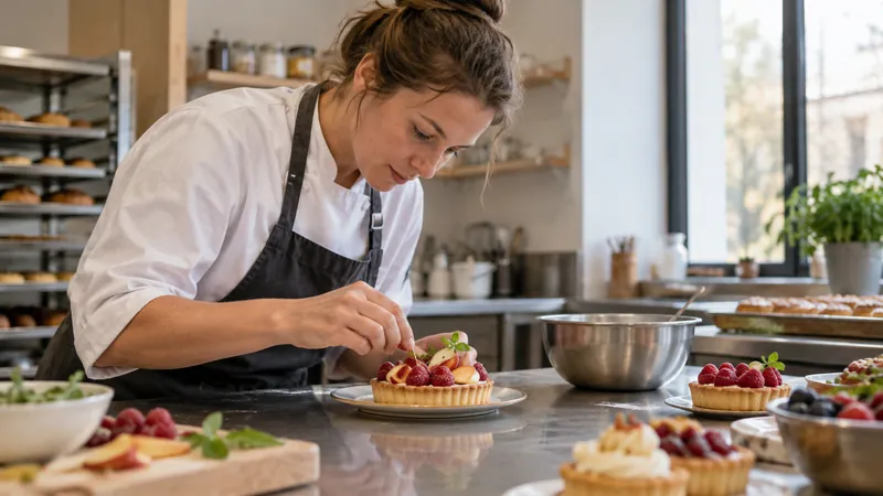 Illustration: Preparation of pastries in a workshop