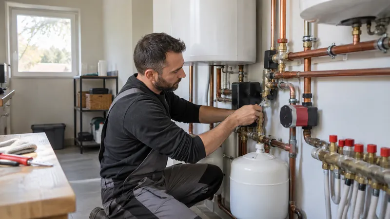 Illustration: Control of an installation by a heating plumber