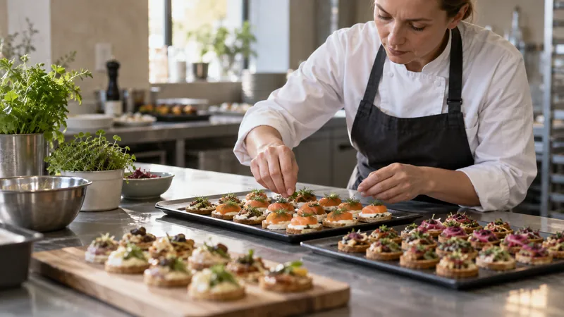 Illustration: Preparation of trays by a caterer