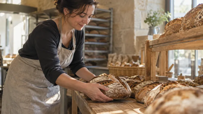 Illustratie: presentatie van brood in een ambachtelijke bakkerij
