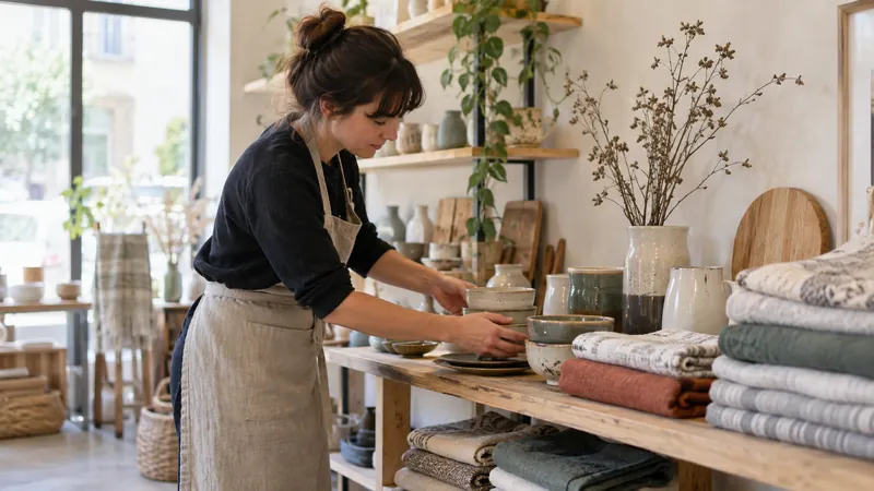 Illustratie: presentatie van objecten in een concept store