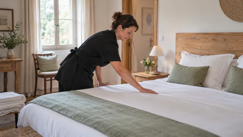 Illustratie: een hotelkamer voorbereiden
