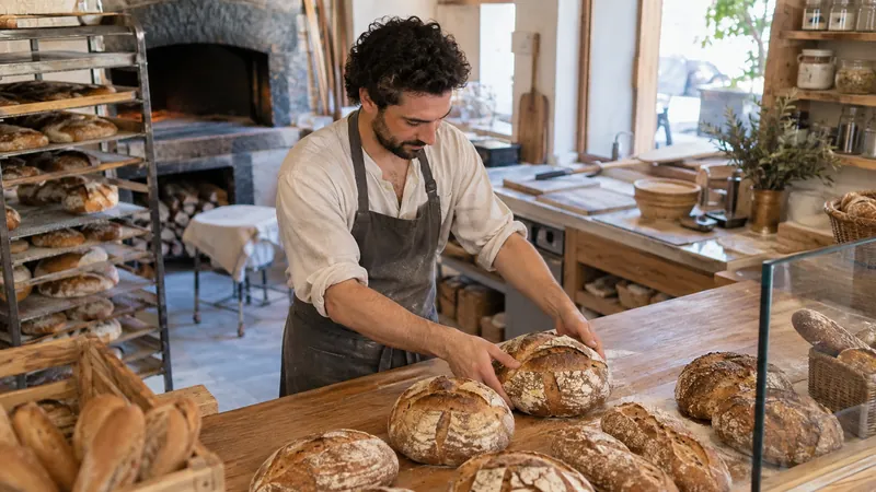 Abbildung: Präsentation von Brot in einer handwerklichen Bäckerei