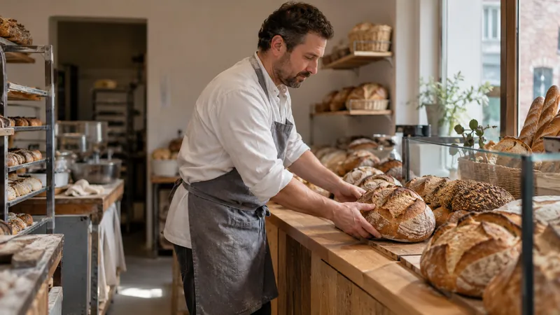 Illustration: Presentation of breads in an artisan bakery