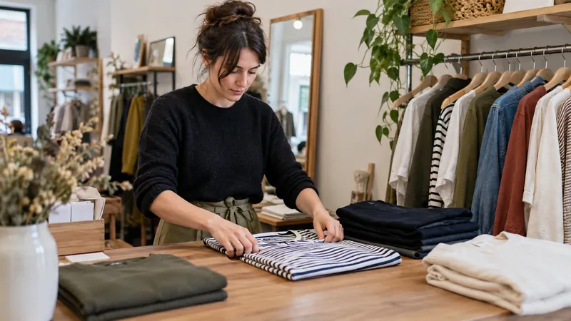 Illustration: Presentation of clothes in a shop